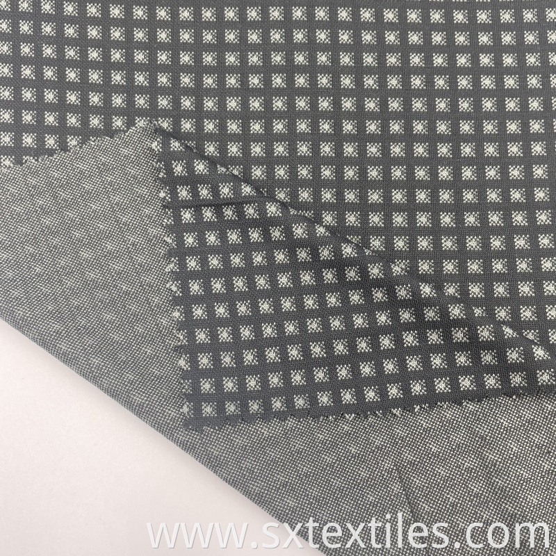 Checked Jacquard Knitted Fabric Jpg